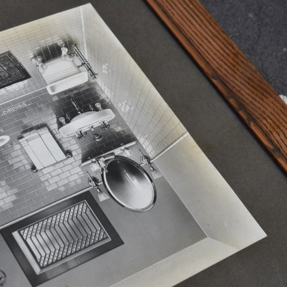 Standard Sanitary Plumbing Store Display Sign Factory Framed Sink Sitz Bath Tub - Picture 7 of 8